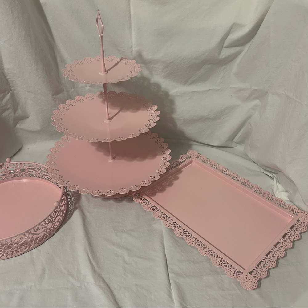 Metal cupcake serving set (4) NWT - Picture 3 of 4